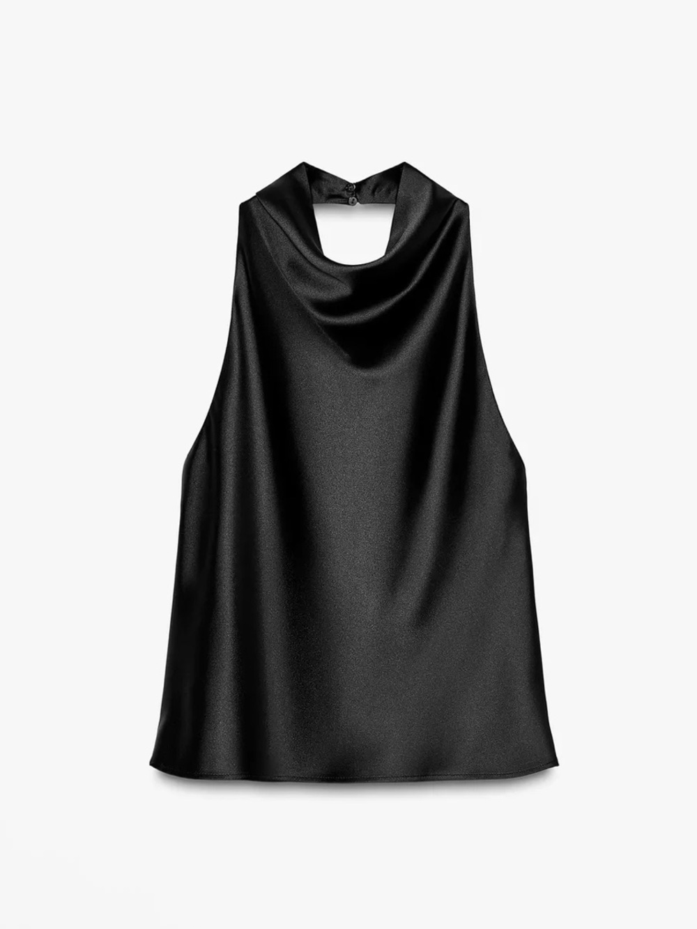 Zara SATIN EFFECT HALTER TOP